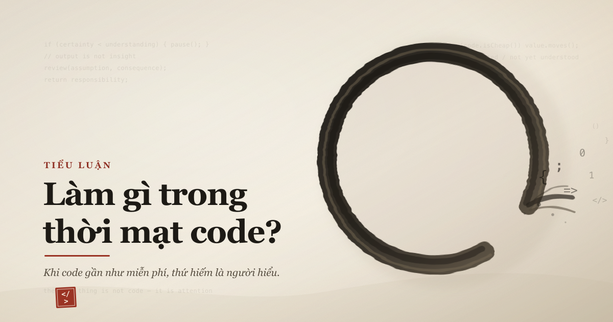 What to Do in the Latter Days of Code?